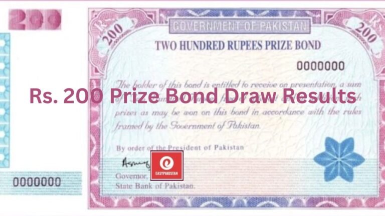 Rs. 200 Prize Bond Draw Results