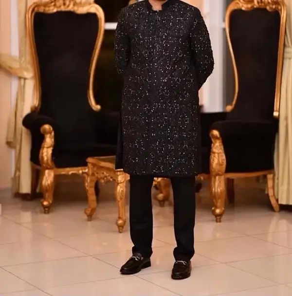 BLACK COLOUR GROOM SHEHRWANI